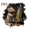3D Mouse Hole Stickers Christmas Cute Break?Through Wall Decals, Self?Adhesive Animal Decor Stickers, DIY for Living Room Entryway Kids