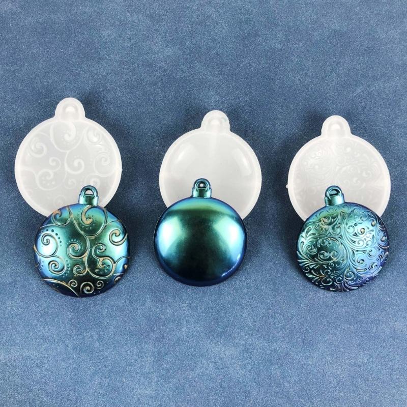 3 Styles DIY Christmas Series Keychain Silicone Epoxy Mold DIY Necklace Pendant Jewelry Crafting Mold for Christmas Gift