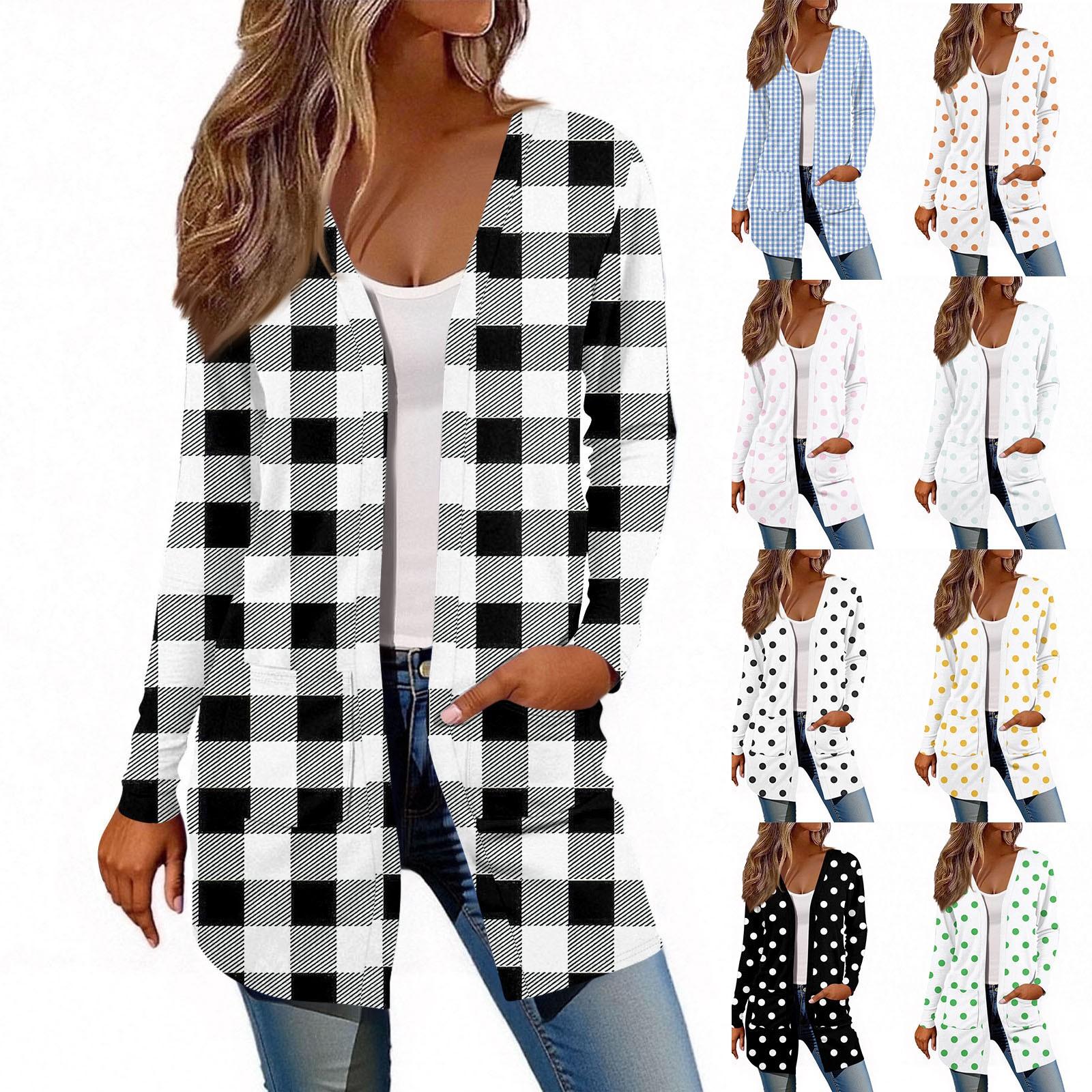 

Women s Long Sleeve Cardigan Casual Jacket With Pockets Top L