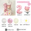 40pcs Cartoon Flower Fairy 32Inch Pink Aluminum Model Digital Balloon Column Birthday Party Decoration Wedding Supplies