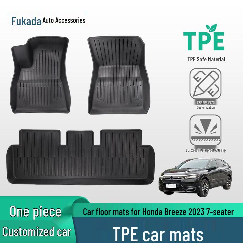 3-Piece TPE Custom-Fit Floor Mats for 2023 Honda CR-V 7-Seater