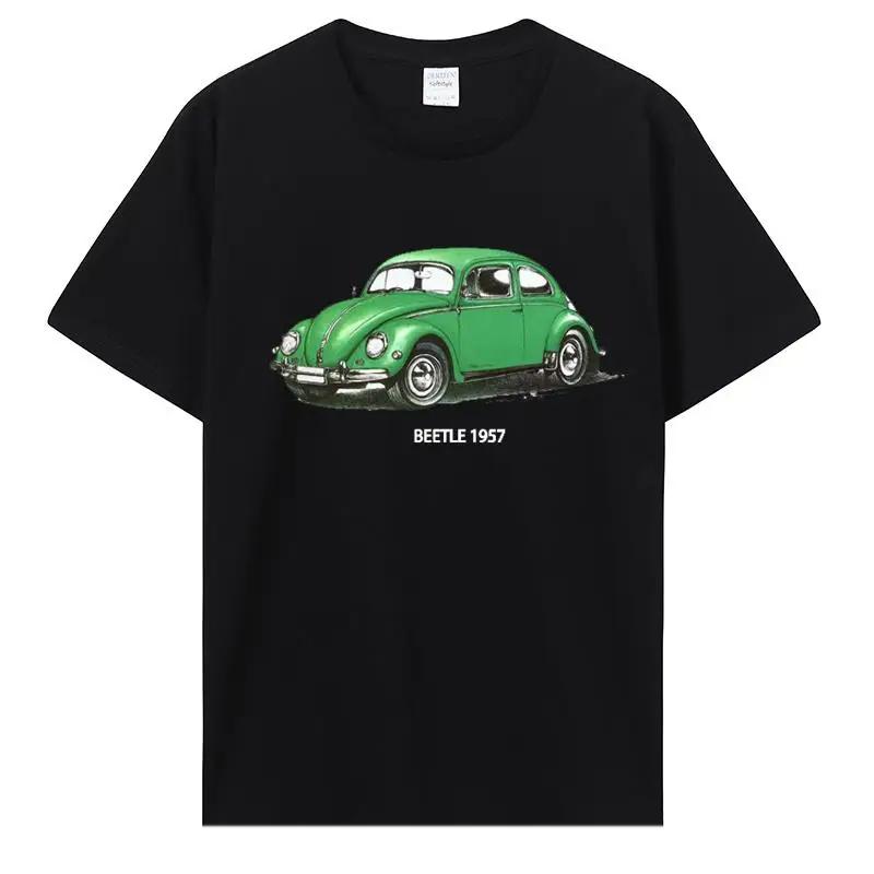 Classic Car Tops T Shirt Classic Car Pattern TShirt For Men Creative Graphic O-neck Custom Printed Cotton T-shirt 42819