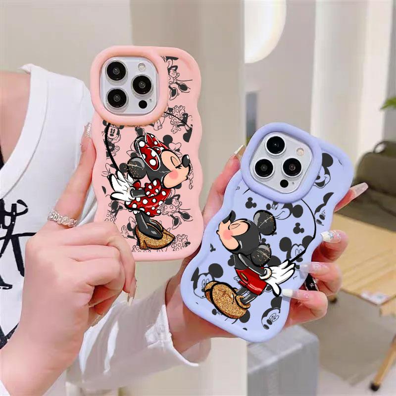 Mickey Minnie Mouse Love Phone Case For iPhone 17E 11 12 13 14 15 16 17 Pro Max 16e 17 Air 13 Plus Candy Color Back Cover