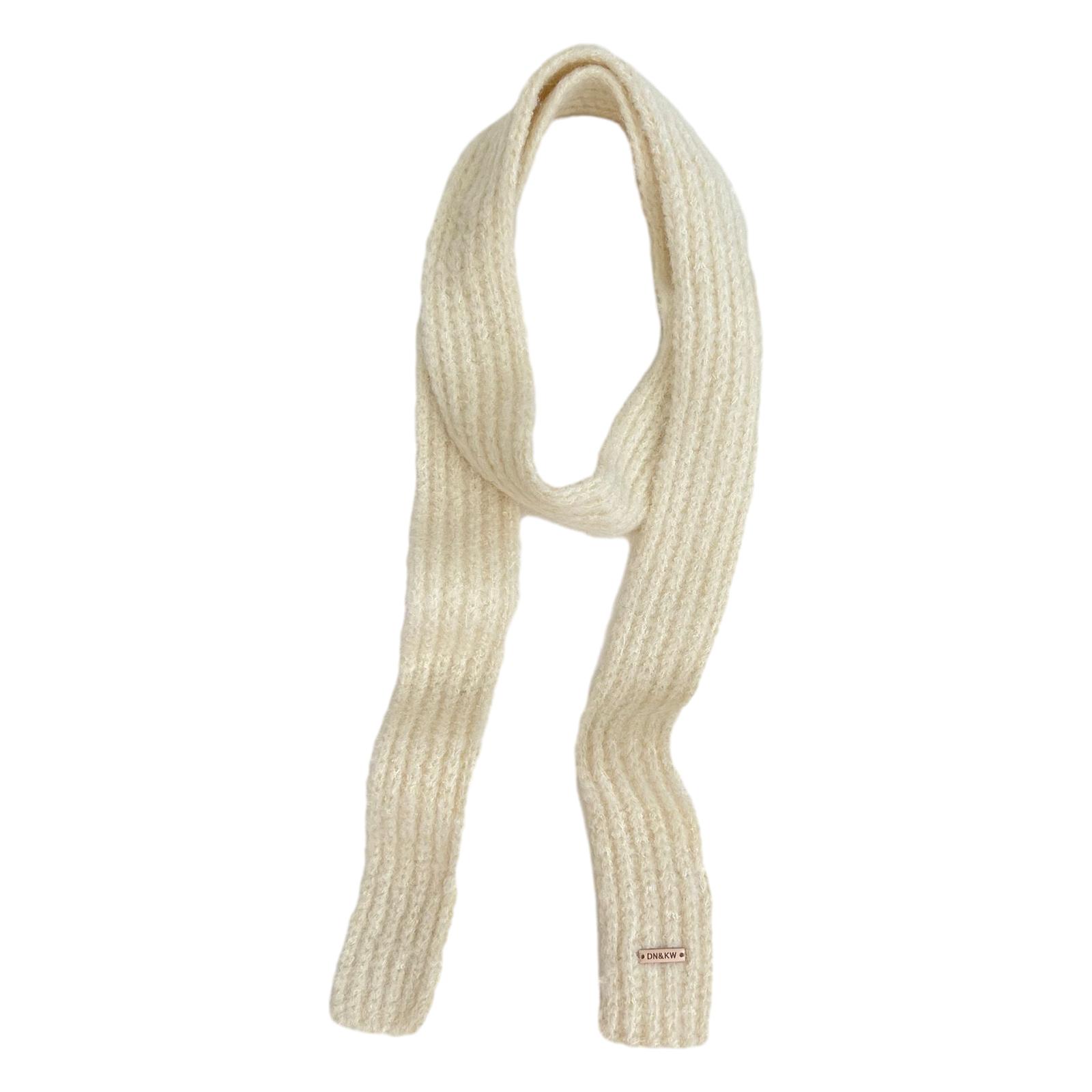 

Ladies Harajuku Scarf with Cloth Decals Y2k Style Girl Decorative Knitted Scarf Fashion Street Casual Neckerchief белый