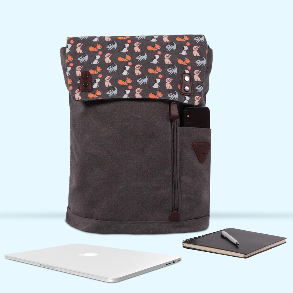 Biggdesign Hunde Vintage Laptop Rucksack, Grau