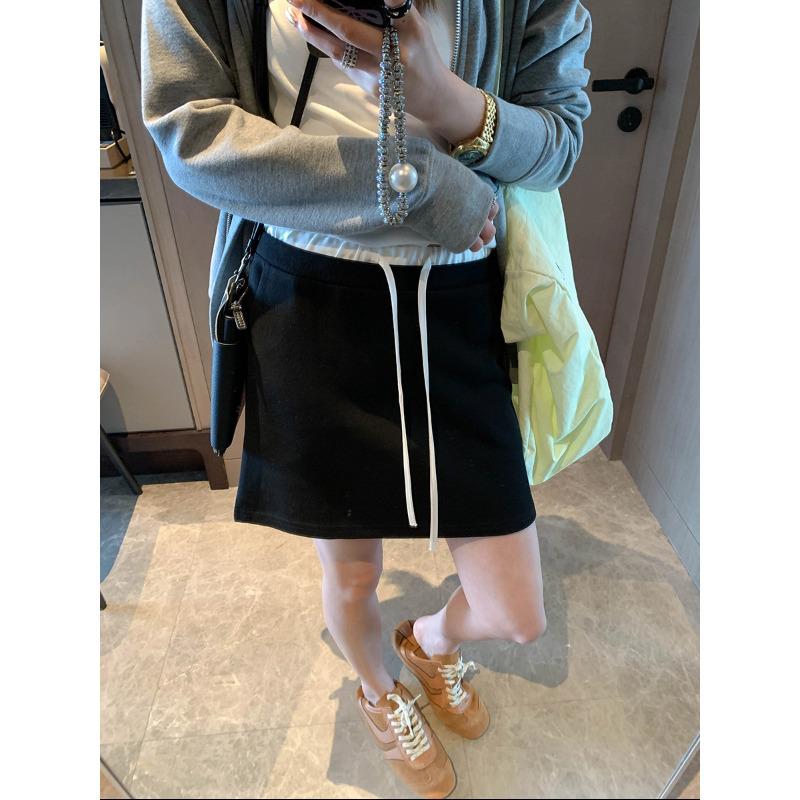 Mochie Retro Sporty Color Block Drawstring Skirt - Early Spring Arrival Extra Large