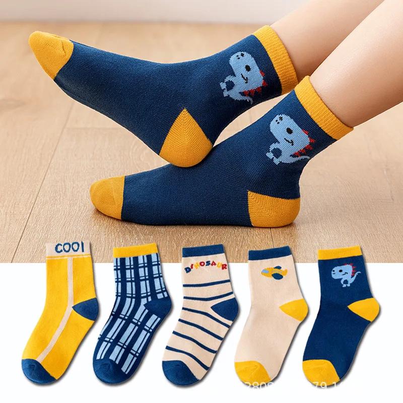 5 Pairs Baby Cotton Socks Soft Cartoon Short Socks For Newborn Toddler Kids Boys Girls Age 0-10 Years Cute Sports Ankle Socks
