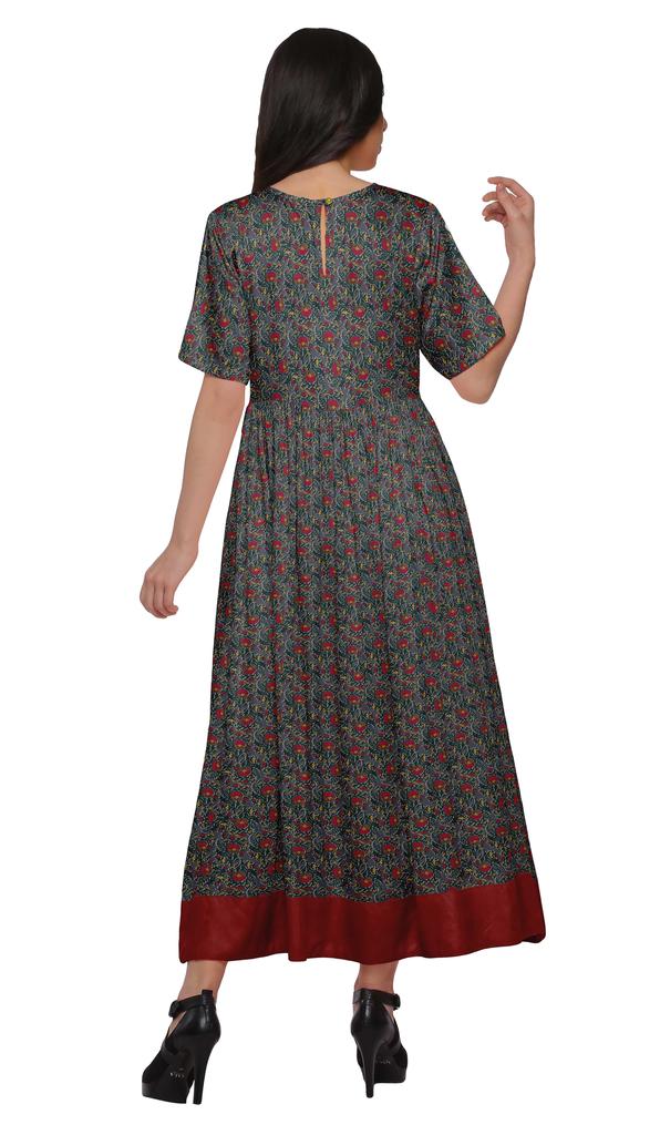 Moomaya Impresos Kurti Codo Manga T Nica Vestidos De Verano De La Mujer