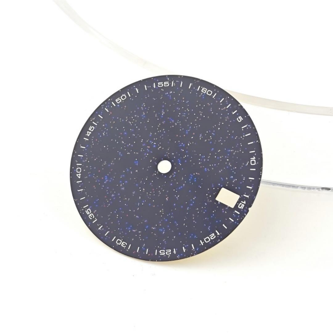 

28.5mm No Logo Enamel Texture Blue Starry Sky Watch Dial Arabic for Seiko Datejust NH35/36 Automatic Movement Case Mod Parts NO LOGO