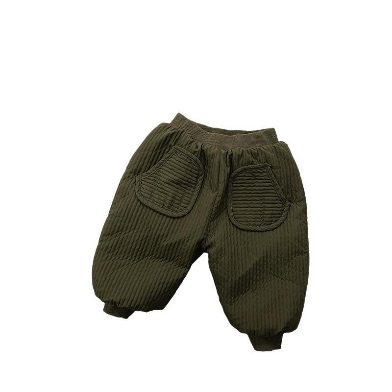 Kids Thick Padded Warm Winter Pants Korean Style Casual Unisex Toddler Children Trousers