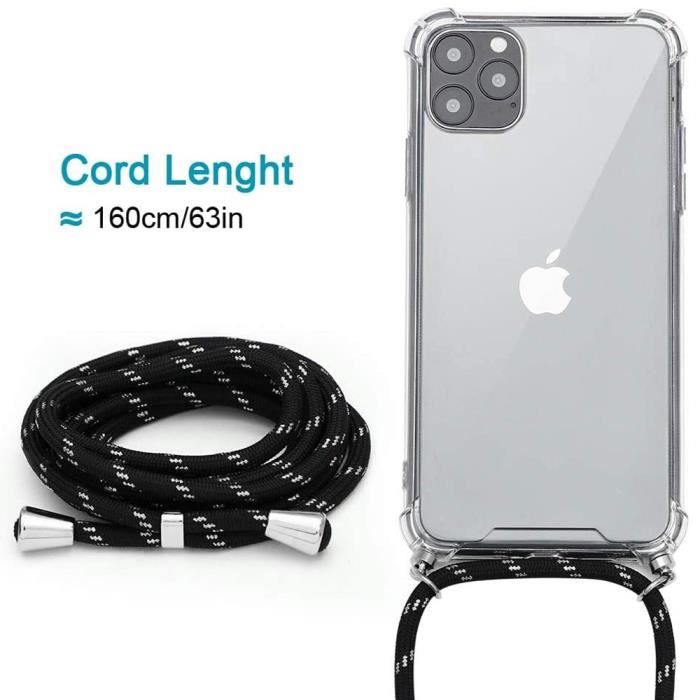 Coque - E.F.CONNECTION - pour iPhone 15 Plus - Anti-Rayures - Souple - Cordon Noir