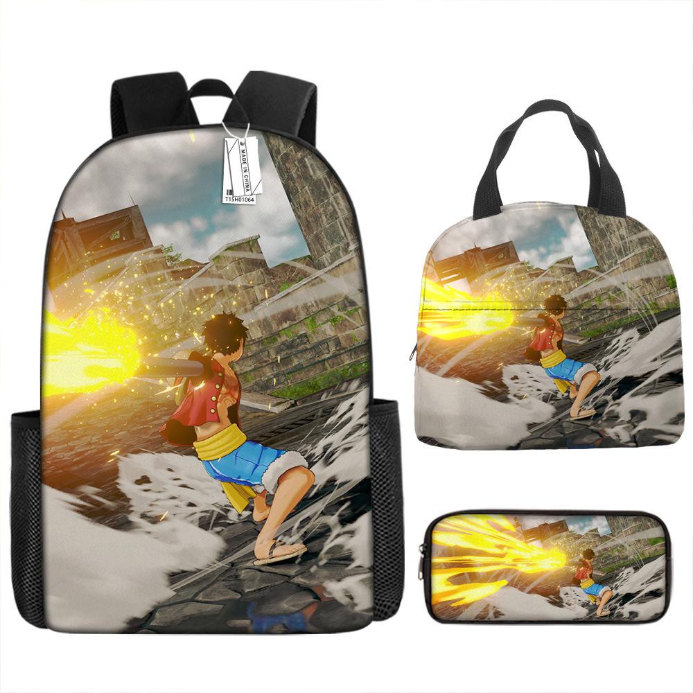 ONE PIECE Luffy One Piece Schoolbag Campus Primary School Students Nautical King Backpack Lightweight Large Capacity Computer Bag