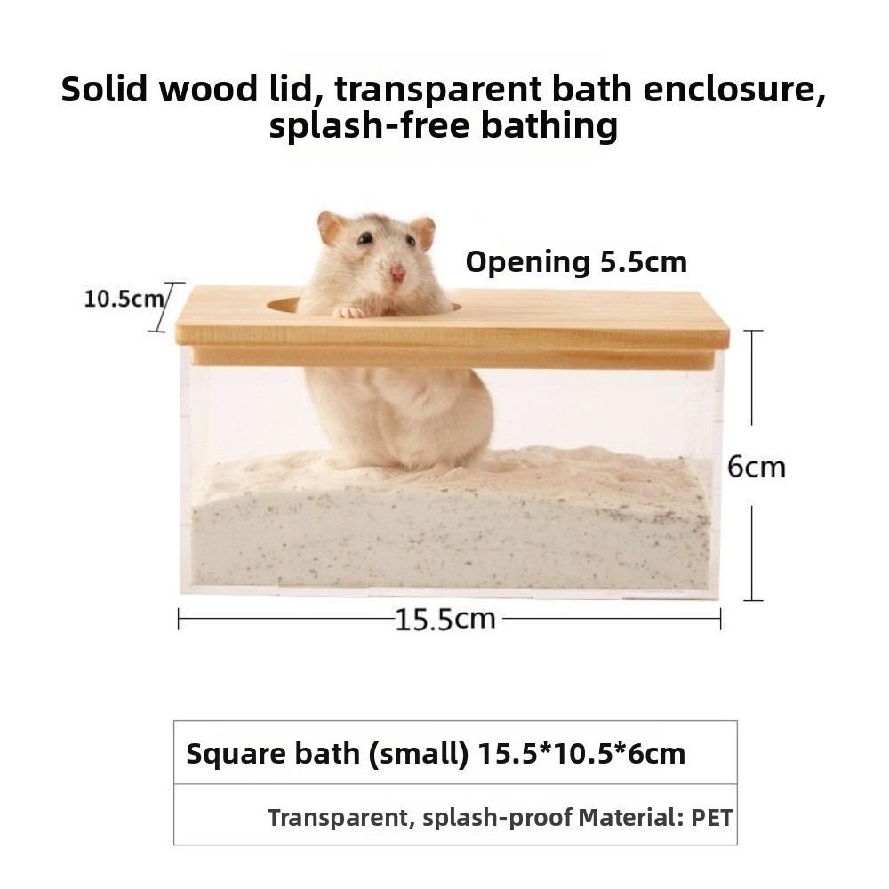Anti-spill Hamster Sand Bath Container Transparent Small Pet Bath Container Small Pet Supplies