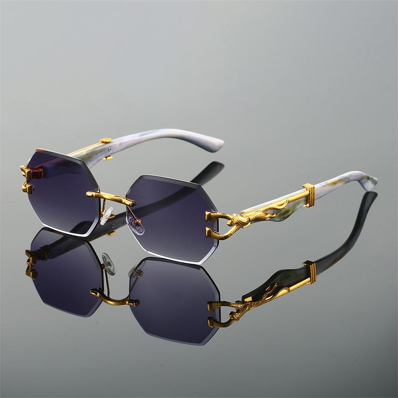 JYL TS Sunglasses UV Protection Frameless Leopard Irregular/2834