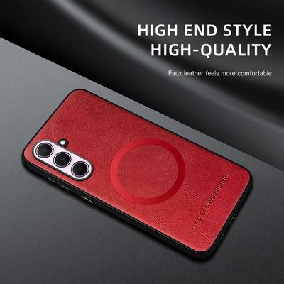Für Samsung Galaxy A56 A55 A54 A53 A52 A52S A51 PU-Leder Magnetring Weiche Kante Anti-Sturz Anti-Fingerabdruck Handyhülle