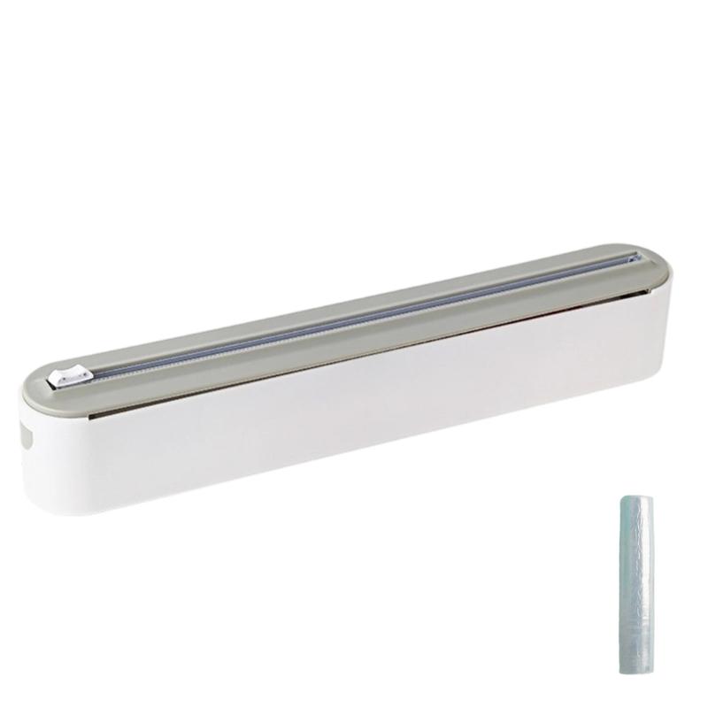 Food Cling Film Cutter Refrigerator Magnetic Plastic Wrap Dispenser with Slide Cutter Universal Aluminum Foil Organizers