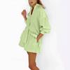 Giacca a righe per commercio estero Amazon transfrontaliero, ampia, casual, a maniche lunghe, europea e americana, con pantaloncini, da pendolare, tuta casual da donna