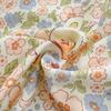 Floral Printed Cotton Coarse Cloth Bed Sheet and Duvet Cover Set for Dorm or Bedroom