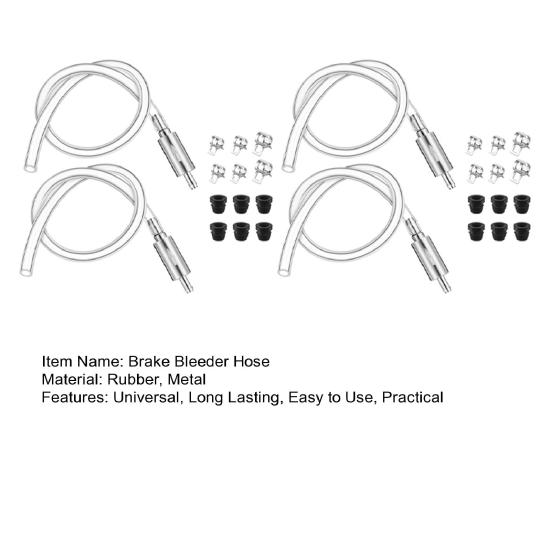 Brake Bleeder Hose Easy To Use Universal Brake Fluid Bleeder One-Way Check Valve Tube Bleeding Tool Kit with Hose Clamps