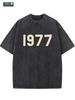 Mens  Womens 1977 Vintage Tshirt  Oversized Heavyweight 180g Cotton Retro 70s Short Sleeve Crew Neck Tee With Digital Print For 70s Theme Parties