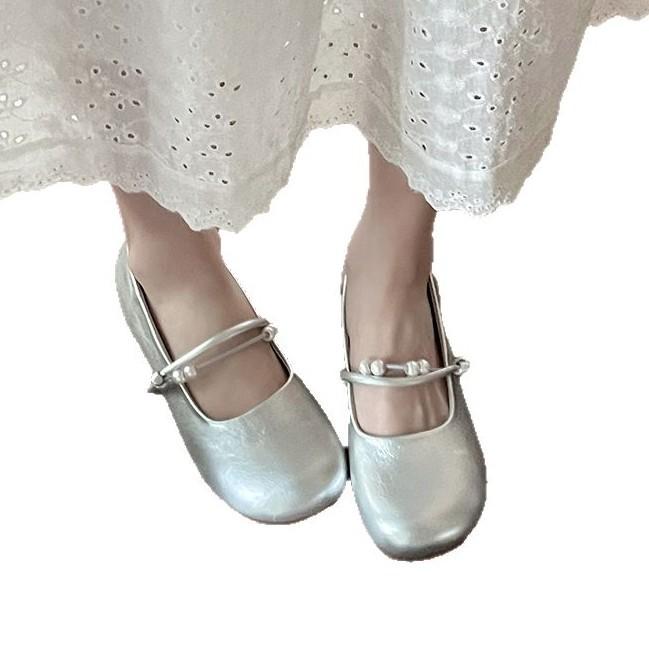 Fashion with skirt temperament single shoes women's summer models new models not tired feet small leather shoes