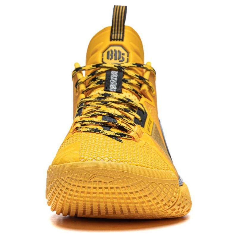 LiNing Furious 4 Herren Mittelhohe Basketballschuhe Boom Tech Leichtgewicht Rückprall Gelb ABFU015-7