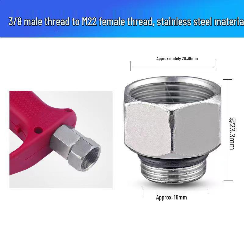 Stainless Steel Quick Connect High-Pressure Washer Adapter for Car Wash, Water Gun, and 3/8 Hose Tail Connector.