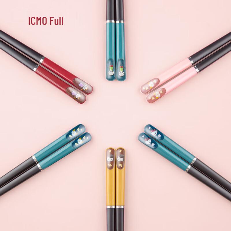 Kemando Cartoon Alloy Chopsticks Set 10 Pairs