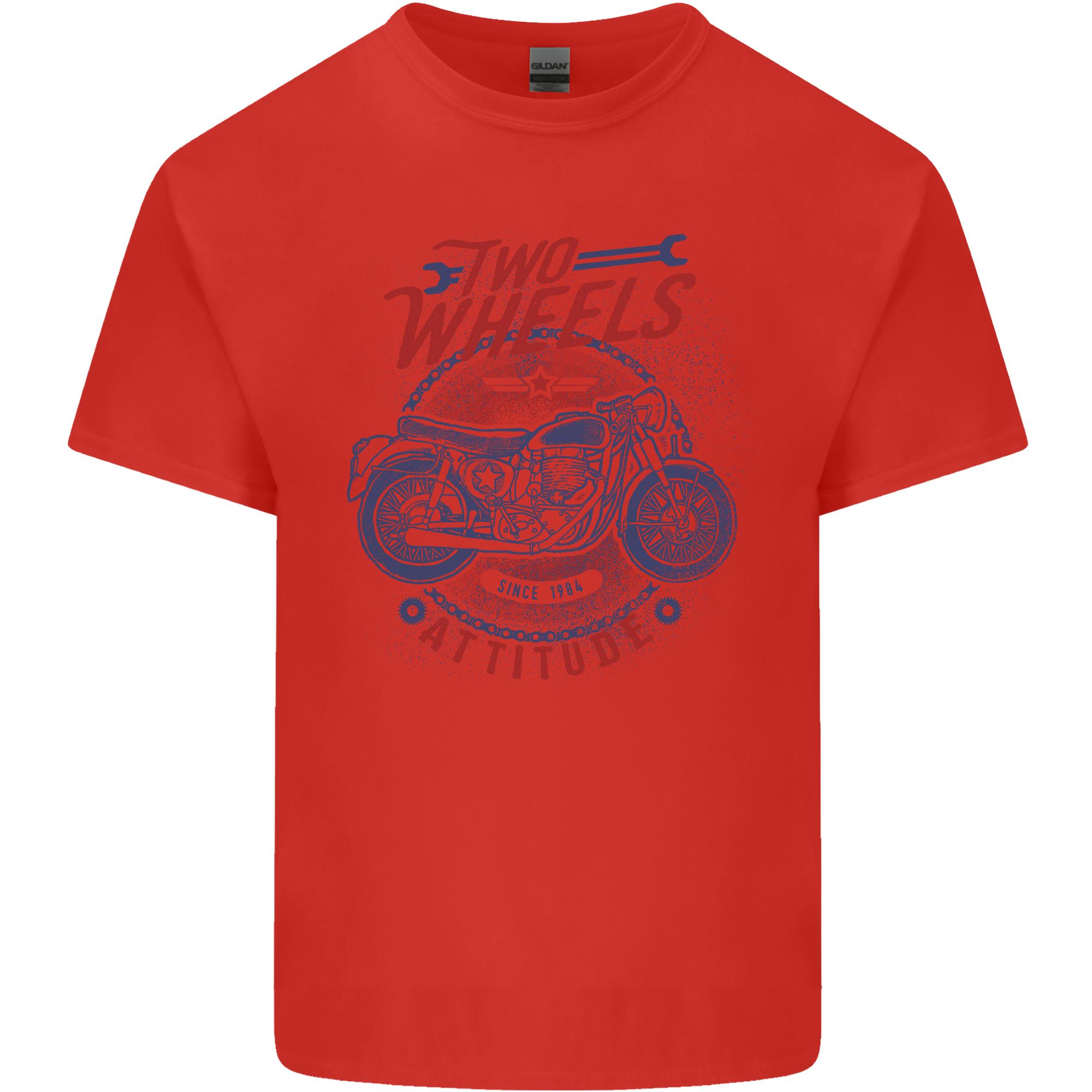 Two Wheels Attitude Motorcycle Biker Motorbike Unisexs Light Cotton TShirt S