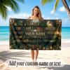 Nature Library Travel Theme Soft Beach Towel Personalized Custom Name Text Towel Portable for Beach Pool Travel