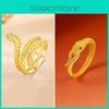 Eye-catching Gold Snake Ring For Men Featuring Dazzling Diamonds And Zodiac Elements