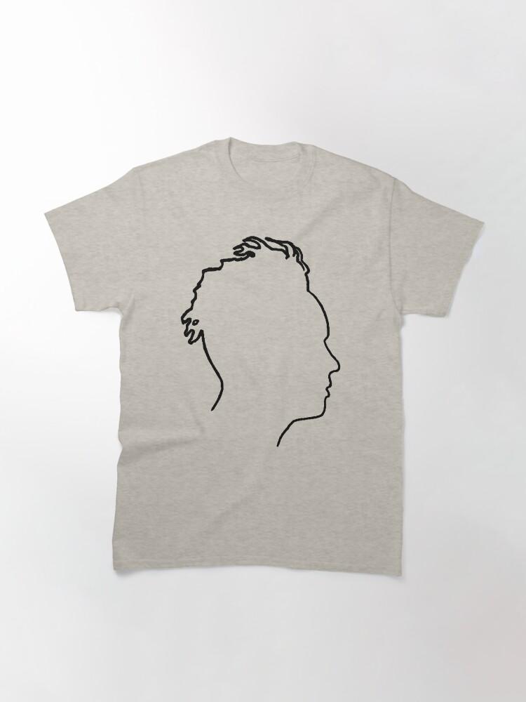 Depeche Mode Martin Gore Profile Black Outline Blue Background Classic T-Shirt