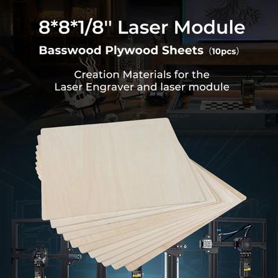 Creality Lazer 10 adet Modül Ihlamur Ağacı Kontrplak Levhalar 8x8x18"" Ahşap Parçalar için Uygun Malzemeler