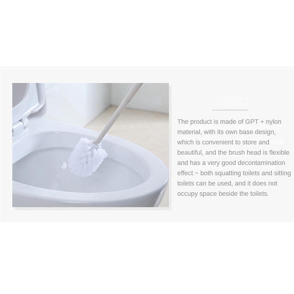 Plastic Handle Toilet Brush Set with Stand Corner Cleaning Brushes Detachable Round Nylon Head WC Bathroom Accessories Classical