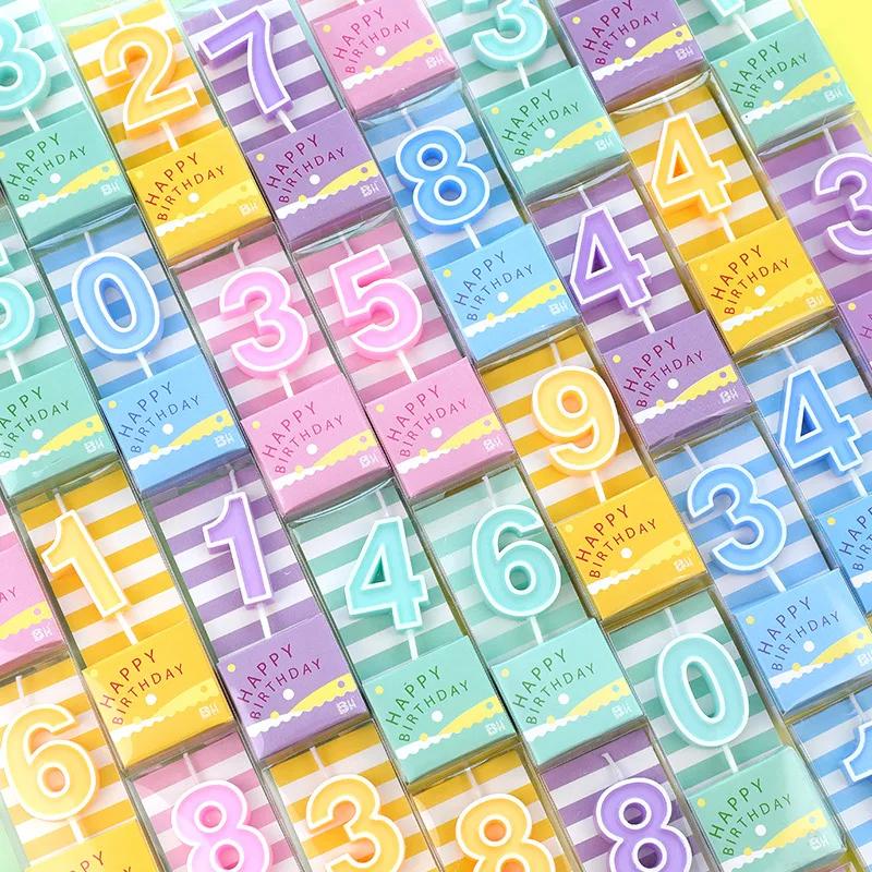 Candy Colored Happy Birthday Digital Candle Children's Party Creative Cartoon Jelly Colored Valentine's Day Activity Candle