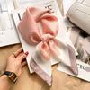 Elegant Silk-Like Square Scarf Women Korean Style Print Neck Lightweight 70x70cm Nylon Fashion Accessory