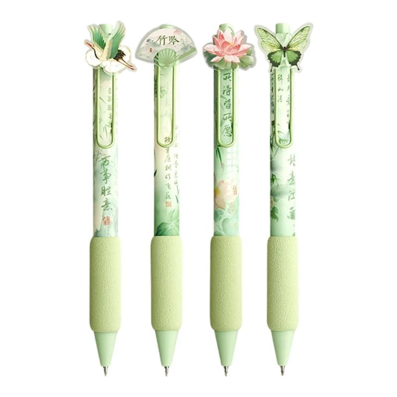 Elegant Floral Patterned Gel Pen With Ergonomic Handle Non Toxic Ink For Students Professional Daily Use Friendly Stationerys