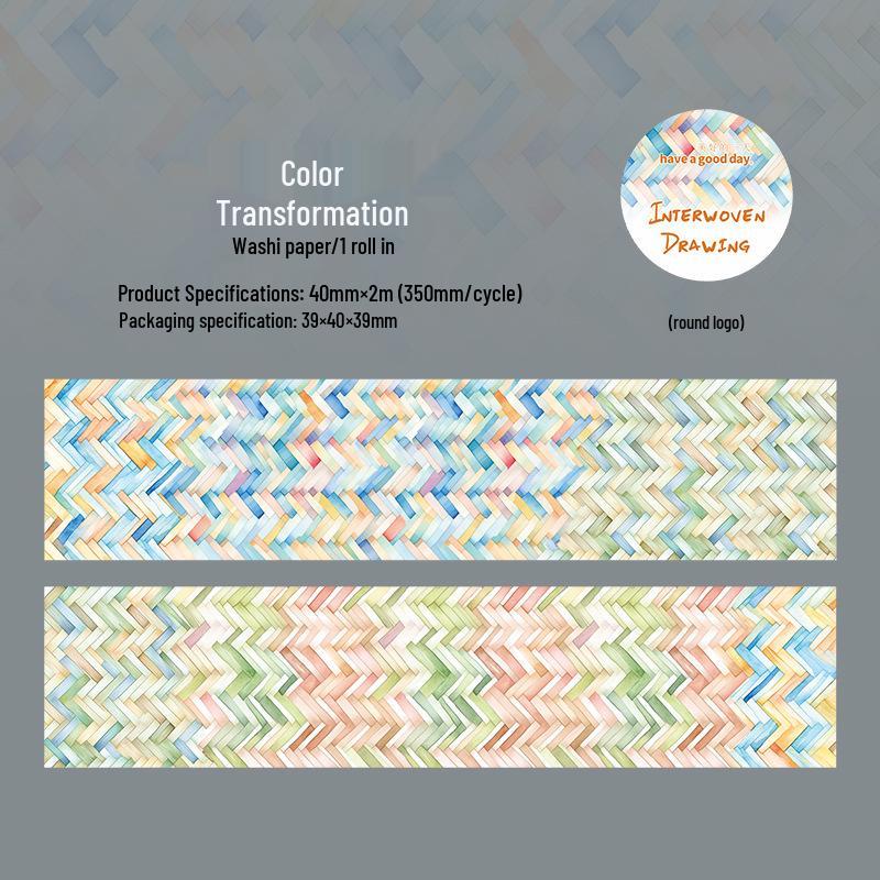 A Beautiful Day Washi Tape: Weaving Theme in 6 Solid Colors for Journals