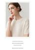 Lekasha 100% Pure Cashmere Round Neck Hollow Knit Short Sleeve T-Shirt
