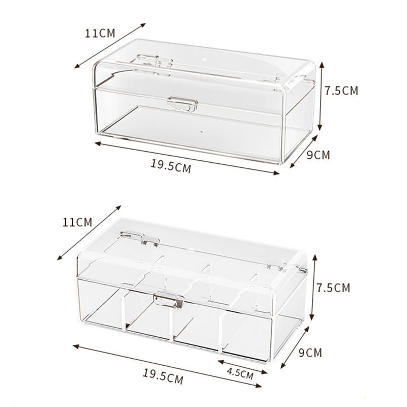Makeup Brush Holder Clear Acrylic Storage Box Hair Accessories Organizer Lipstick Cosmetic Storage Box Desk Jewelry Organizer