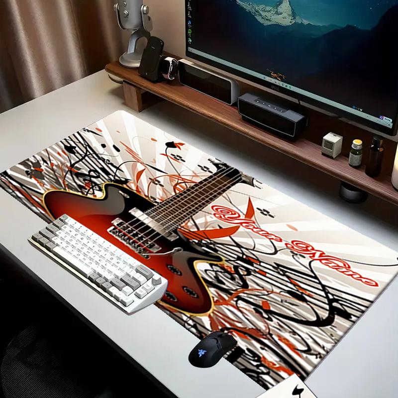 1PC Custom Name Electric Guitar Artwork Mouse Pad, Keyboard and Mouse Desk Pad, for Computer Notebook  Birthday Gift For Any Room Or Office