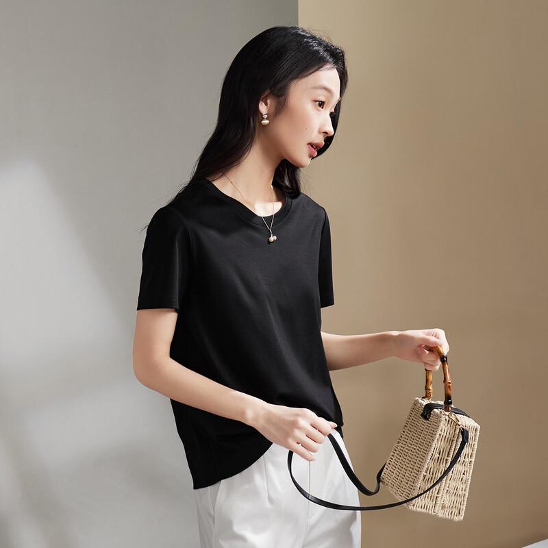 SOFSIL Women's Solid Color Round Neck T-Shirt