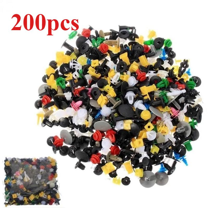 200/300Pcs 30 types of mixed automotive fasteners, automotive bumper clamps, automotive fasteners rivets, door panel liners