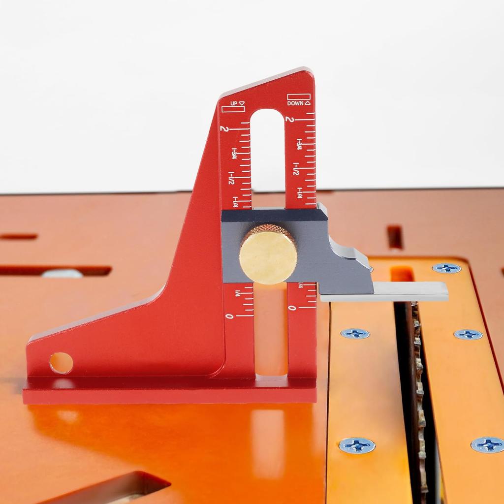 CNC Aluminum Alloy Table Saw Ruler with Magnetic Height Gauge Precision Depth Measuring Tool for Circular Saw Router