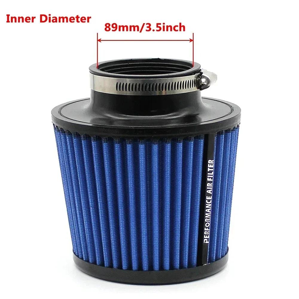 63/76/89/101mm Universal Car Air Filter High Flow Cone Cold Air Intake Filter Auto Modification Accessories Air-Filter Mesh Cone