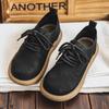 Men Plus Size Retro British Style PU Leather Shoes Ankle Comfortable Foot Feel Casual Shoe Wear-resistant Outsole Walking Shoes