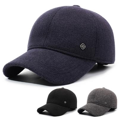 Hat Men's Winter Velvet Ear Protection Warm Cap for Middle-Aged and Elderly Father Outdoor Cold-Proof Baseball Cotton Cap