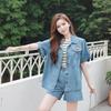 Sun Yi 2026 Women's Casual Short Sleeve Denim Shirt