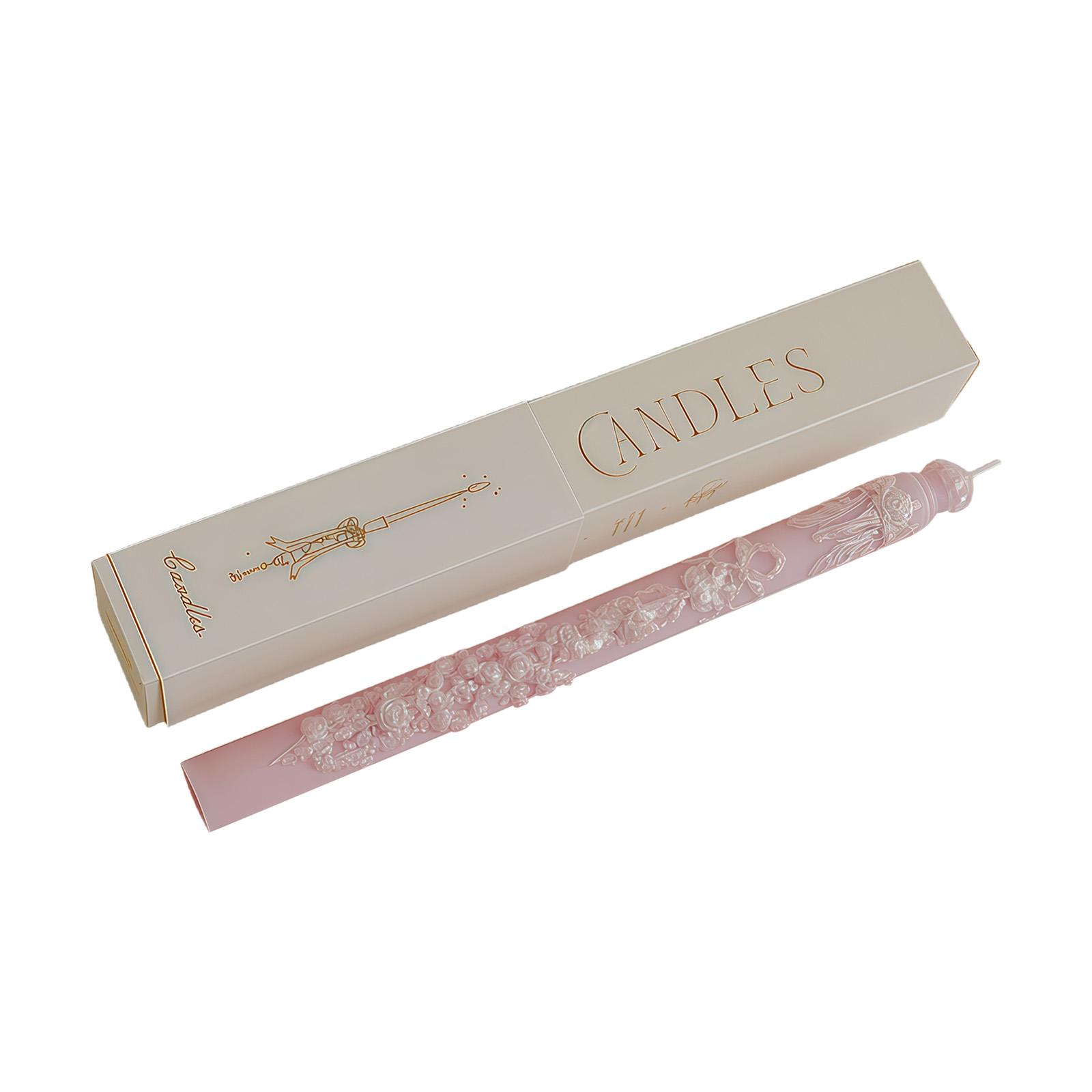 Floral Candle Long Taper Candlesticks Floral Embossed Candle Scented Candle Sticks Handmade Taper Candle Home Decors