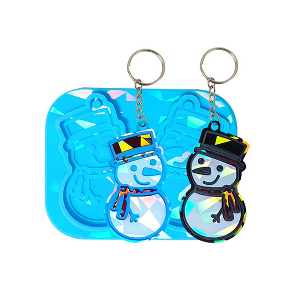 Christmas Silicone Molds Holographic Epoxy Resin Mold DIY Keychain Pendant Mold Handmade Jewelry Tool Easy to Clean